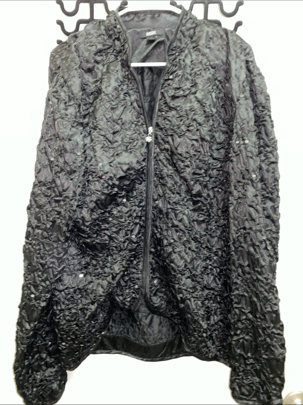 MSK Black Textured Bomber Jacket with Shine